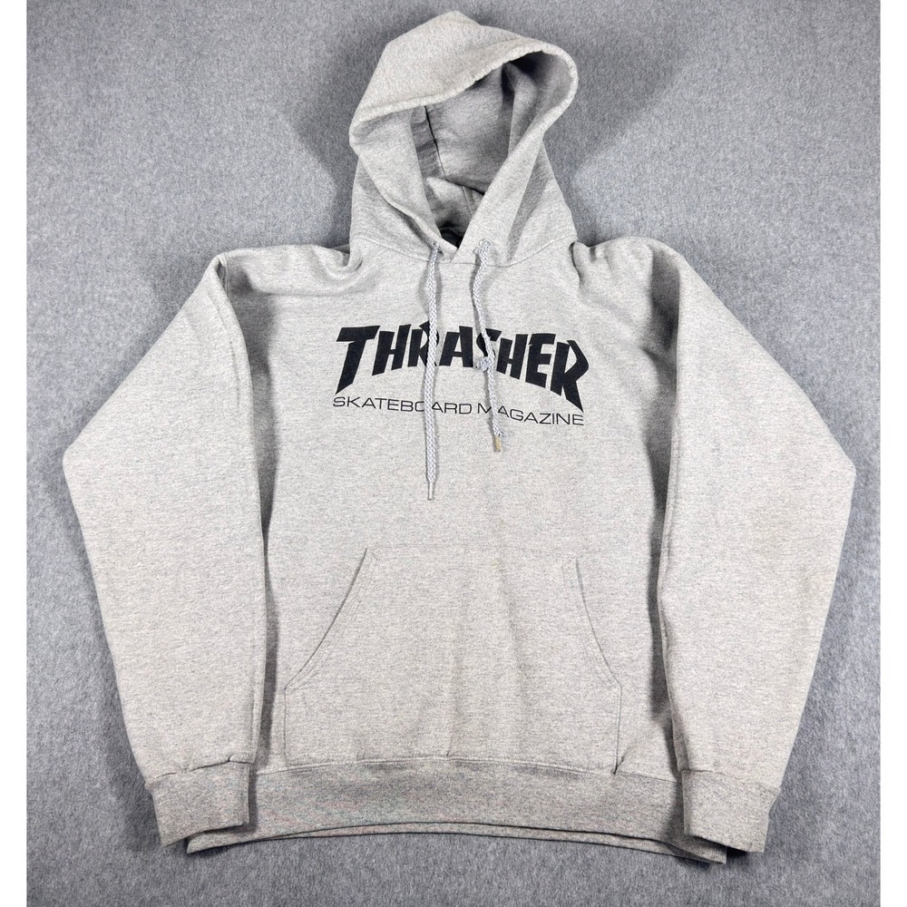 Thrasher Skateboarding Magazine Heather Gray Hoodie Sweatshirt Mens Size‎ Small